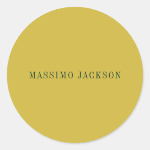 Goldene Minimalistische Moderne Schlichte Runder Aufkleber