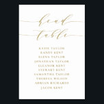 Goldene Minimalistische Script-Hochzeit Tischnummer<br><div class="desc">Anpassbare Sitzpläne für die Tischnummer. Es ist mit einem marineblauen whimsical Skript und klassische Typografie. Personalisieren Sie Ihre persönlichen Daten,  indem Sie Ihre eigenen Daten hinzufügen. Dieser minimalistische Tisch ist ideal für Hochzeiten,  Babyduschen,  Brautpartys,  Geburtstage und vieles mehr.</div>