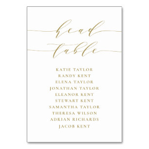 Goldene Minimalistische Script-Hochzeit Tischnummer