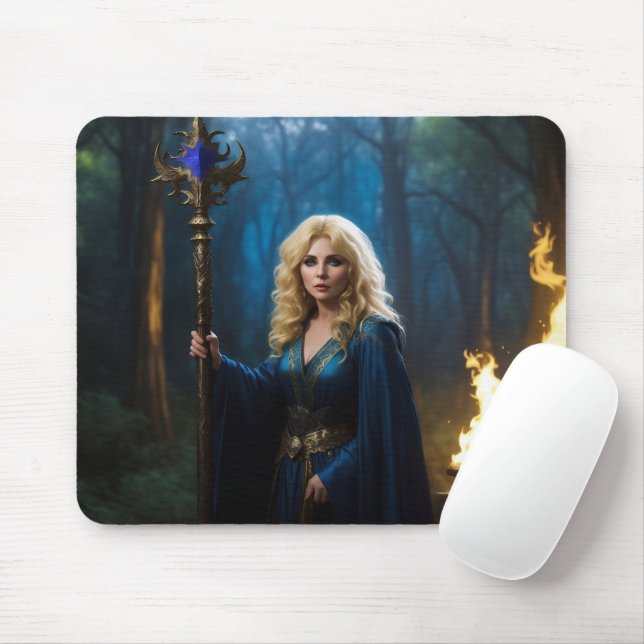 Goldene Mitarbeiterzauberin des Magischen Waldes Mousepad (Mit Mouse)