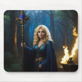 Goldene Mitarbeiterzauberin des Magischen Waldes Mousepad