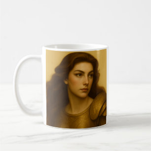 Goldene mittelalterliche Kriegerin Kaffeetasse