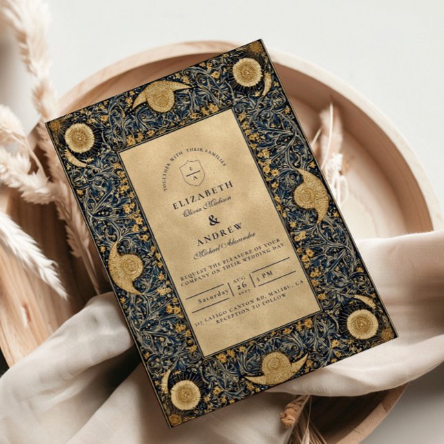 Goldene Mitternachts-Himmlische Hochzeit Einladung (Von Creator hochgeladen)