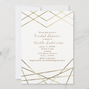 Goldene moderne geometrische Linien elegante Party Einladung