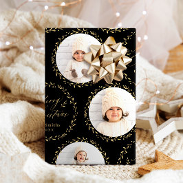 Goldene moderne Schrift Frohe Weihnachten Familie  Geschenkpapier