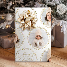 Goldene moderne Schrift Frohe Weihnachten Familie 