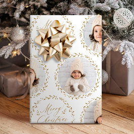 Goldene moderne Schrift Frohe Weihnachten Familie  Geschenkpapier