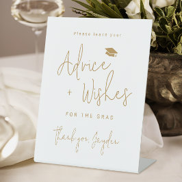 Goldene moderne Schrift für Absolventenratschläge  Sockelschild