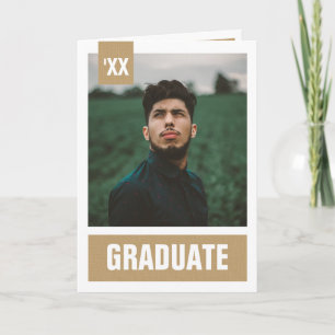 Goldene Moderne Texturierte Foto-Abschlussfeier Einladung