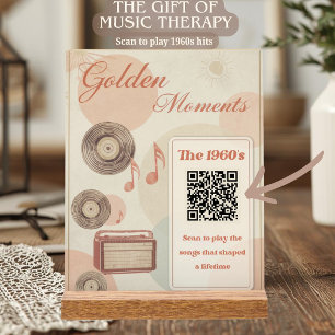 Goldene Momente 60er Musiktherapie QR Geschenk Acrylschild