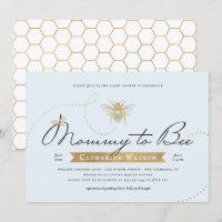 Goldene Mommy to Bee Baby Dusche Blauer Einladung