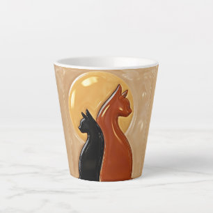 Goldene Mond-Zwillingskatzen Milchtasse