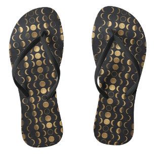 Goldene Mondphasen – Himmels-Alchemie Flip Flops