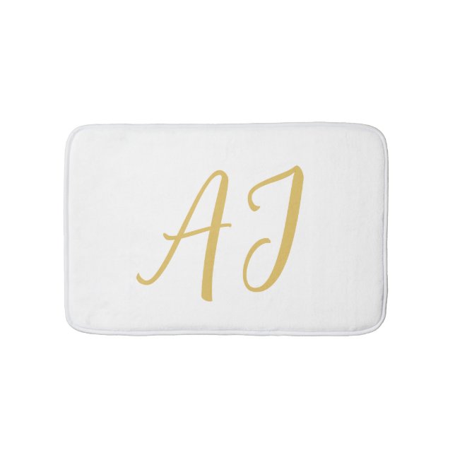 Goldene Monogramm-Klassik-Initiale für Profis Badematte (Vorderseite)