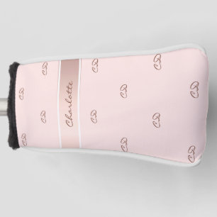 Goldene Monogrammnamen der Rose Blush Golf Headcover