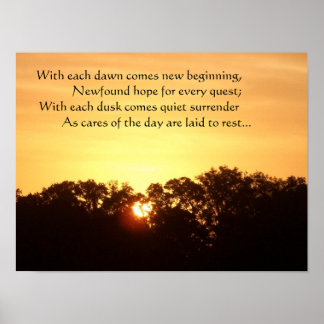 Goldene Morgendämmerung des neuen Beginnposters Poster