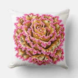Goldene Mosaikrose mit rosa Spitzen-Blumendesign Kissen