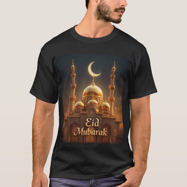 Goldene Moschee Eid Mubarak Mens Tshirt (Vorderseite)