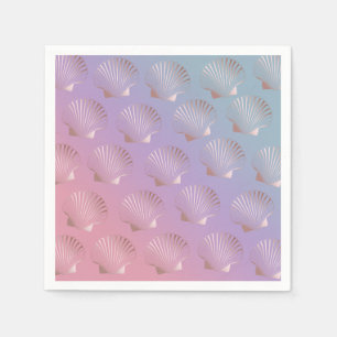 Goldene Muschelmuster der Girlande-Rose Serviette