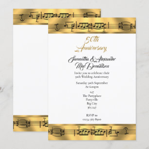 Goldene Musik 50. Hochzeitstag Einladung
