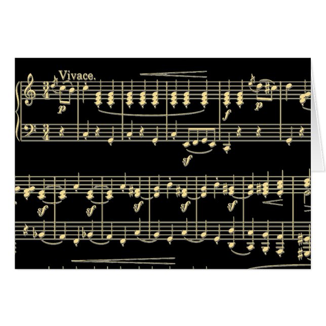 Goldene Musik auf schwarz (Vorderseite (Horizontal))