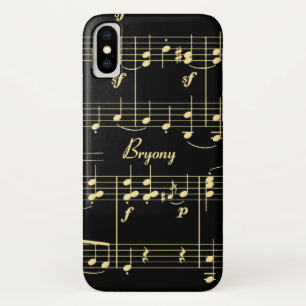 Goldene Musik auf schwarz Case-Mate iPhone Hülle