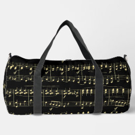 Goldene Musik auf schwarz Duffle Bag