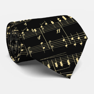 Goldene Musik auf schwarz Krawatte