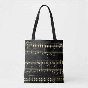 Goldene Musik auf schwarz Tasche