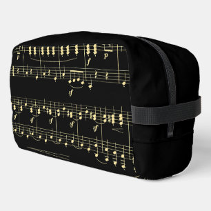 Goldene Musik auf schwarz Waschbeutel