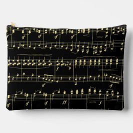 Goldene Musik auf schwarz Zubehörtasche