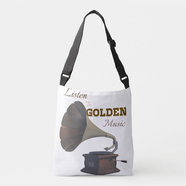 Goldene Musik Tragetaschen Mit Langen Trägern (Vorderseite)
