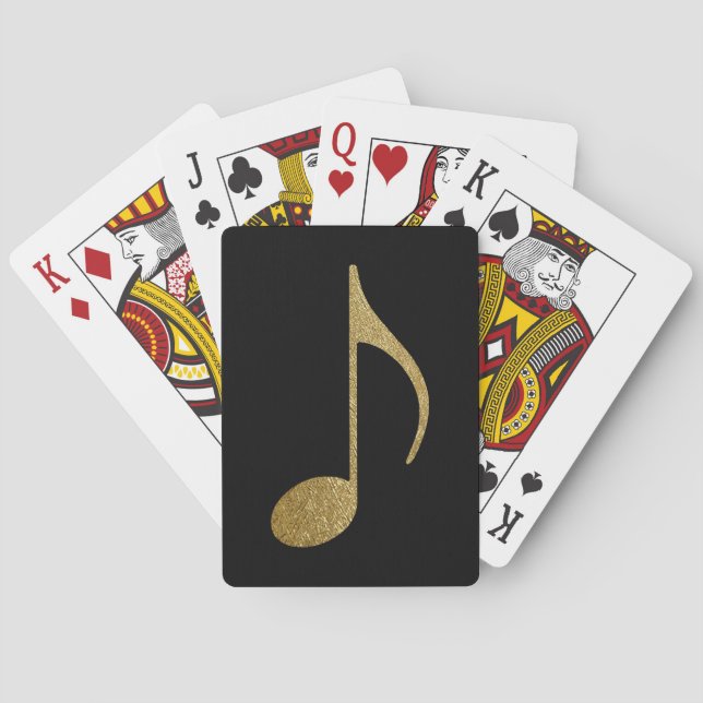 goldene musikalische Anmerkung Spielkarten (Rückseite)