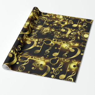 goldene Musiknote Geschenkpapier