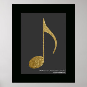 goldene Musiknote Poster