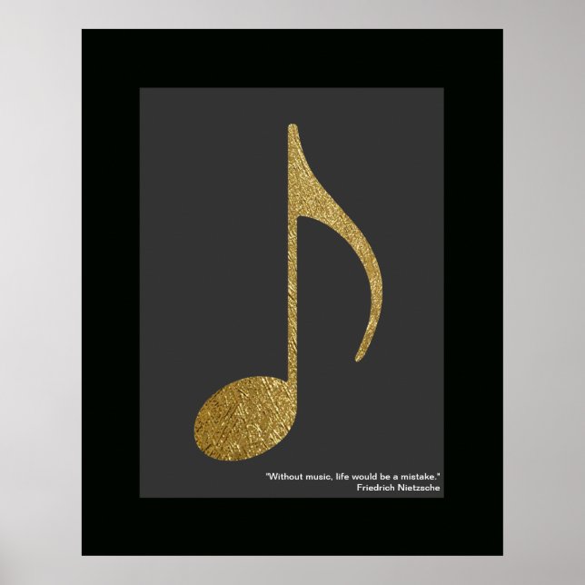 goldene Musiknote Poster (Vorne)