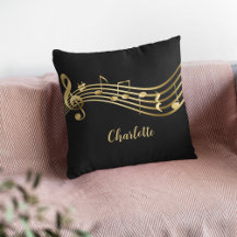 Goldene Musiknoten auf dem Schwarzen Eleganten