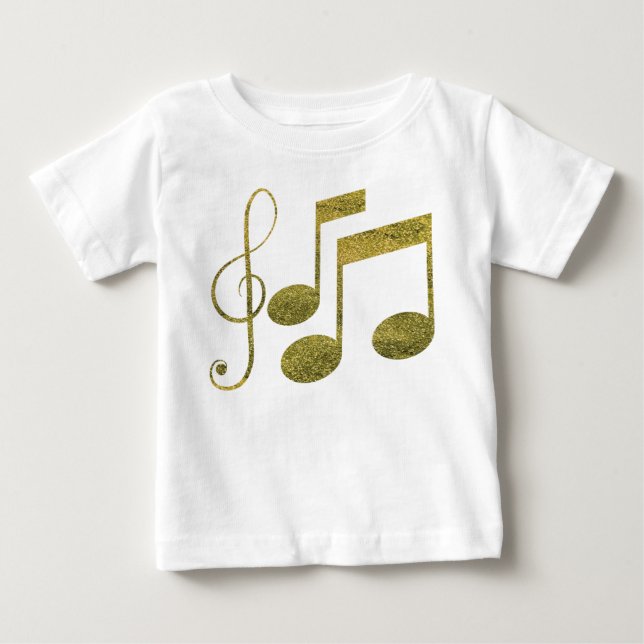 Goldene Musiknoten Baby T-shirt (Vorderseite)