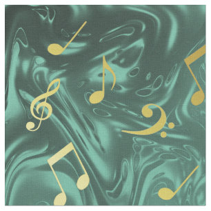 goldene Musiknoten in Benzin Stoff