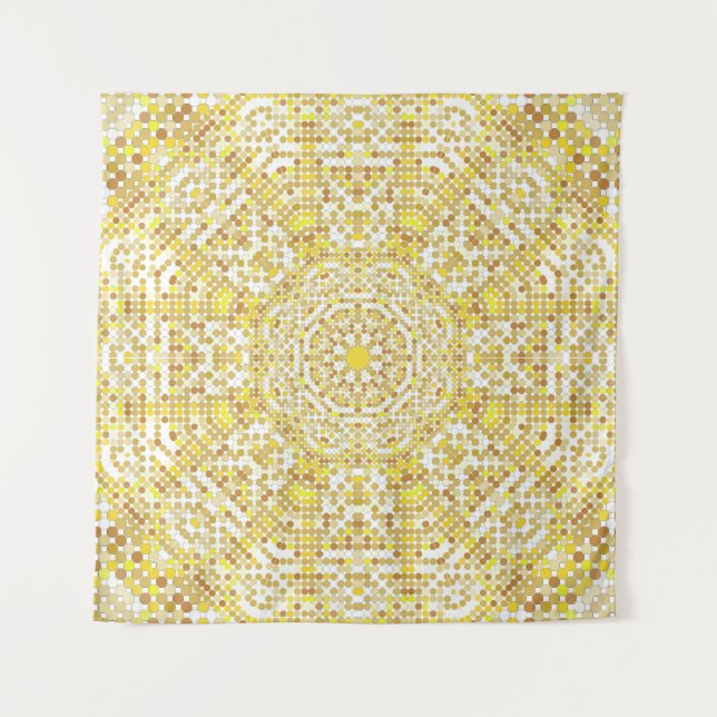 Goldene Muster mit goldenen Mosaiken im By Wandteppich (Vorderseite)