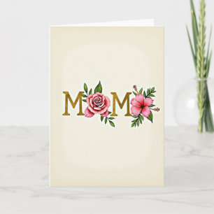 Goldene Mutter Blumenkunstkarte Karte