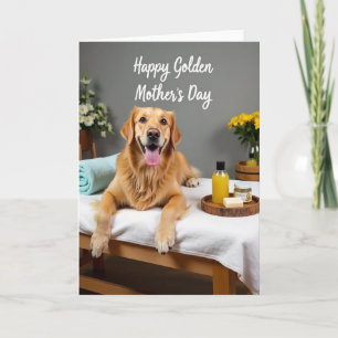 Goldene Muttertag-Hund-Spa-Karte Karte
