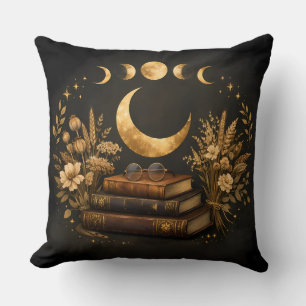 Goldene mystische Bibliothek & botanische Boho-Mon Kissen