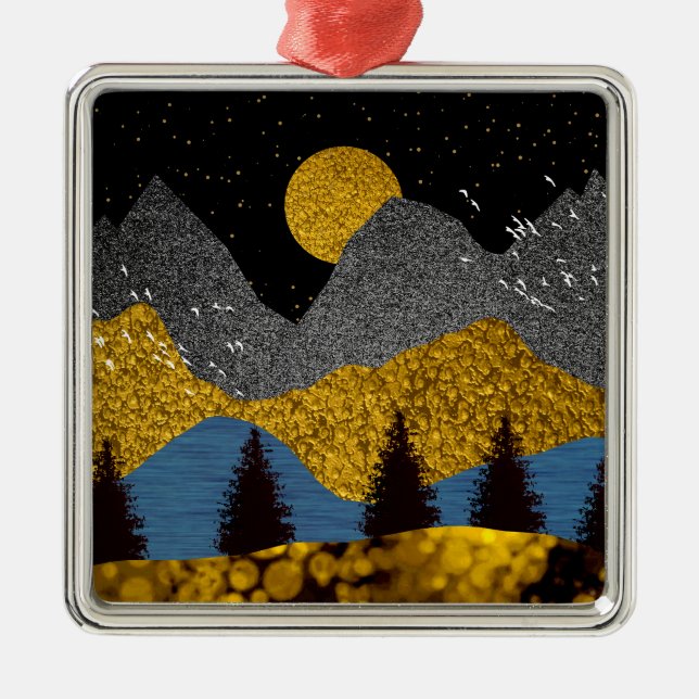 Goldene Nacht Ornament Aus Metall (Vorne)