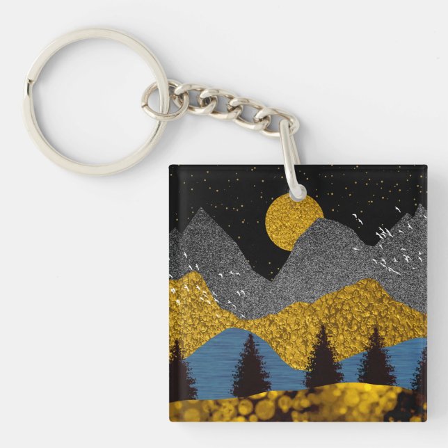 Goldene Nacht Schlüsselanhänger (Vorderseite)