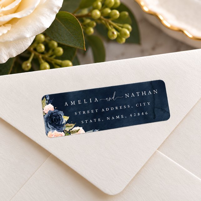 Goldene Navy-Funkelnde Florale Wasserfarbe Hochzei (Von Creator hochgeladen)