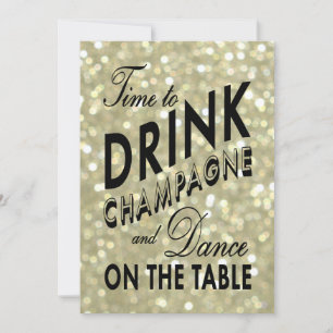 Goldene Neujahrszeit zum Champagnertrinken Einladu Einladung