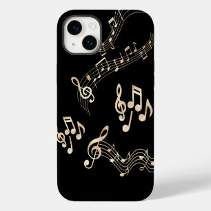 Goldene Noten auf Schwarz iPhone 14 Plus Hülle