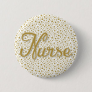 Goldene Nurpoints - Gold White Imitats Glitzer Button