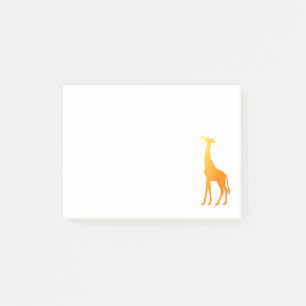 Goldene orange Sonnenuntergang-Giraffen-Silhouette Post-it Klebezettel